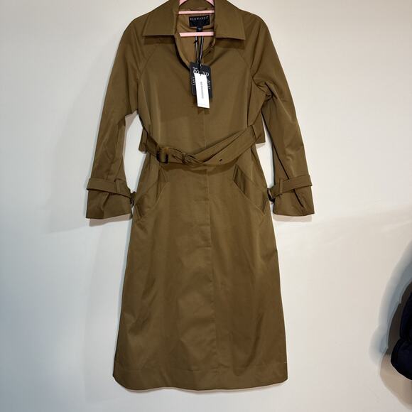 Nwt Bernardo Womens Modern Trench Coat Size Small Brown - Picture 1 of 16